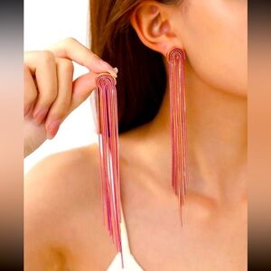 Handmade Copper Chain Tassel Earrings